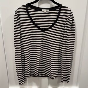Z Supply Striped V-Neck Long Sleeve Top